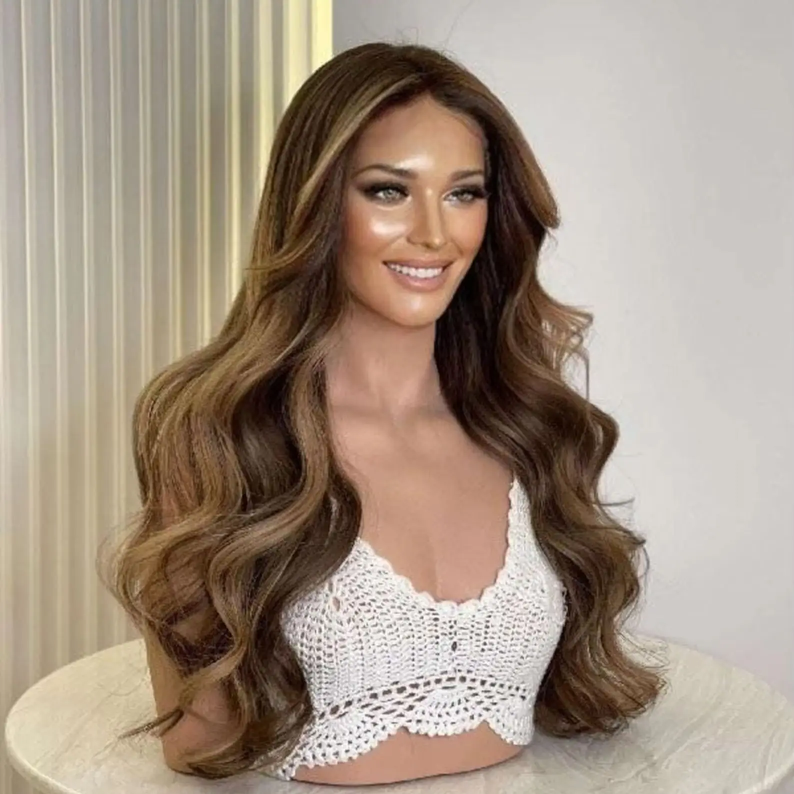 26 Inch High Density Brown Highlight Wave Jewish Human Hair Extensions with Baby Hair 5x5 Silk Base HD Lace European Style Gluel
26 Inch High Density Brown Highlight Wave Jewish Human Hair Extensions with Baby Hair 5x5 Silk Base HD Lace European Style Gluel