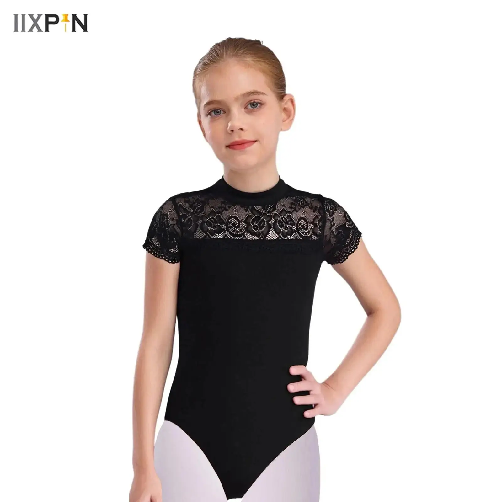 Kids Girls Lace Patchwork Ballet Dance Leotard Cotton Short Sleeve Keyhole Back Bodysuit for Gymnastics Practice Performance
Kids Girls Lace Patchwork Ballet Dance Leotard Cotton Short Sleeve Keyhole Back Bodysuit for Gymnastics Practice Performance