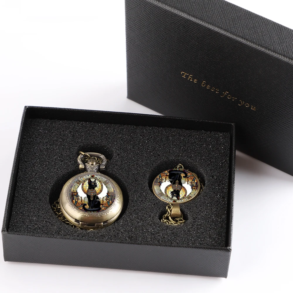 Retro Machine Cat Bronze Vintage Quartz Pocket Watch with Necklace Sets Women Men Unique Pendant Clock Watch Gift Accessories
Retro Machine Cat Bronze Vintage Quartz Pocket Watch with Necklace Sets Women Men Unique Pendant Clock Watch Gift Accessories