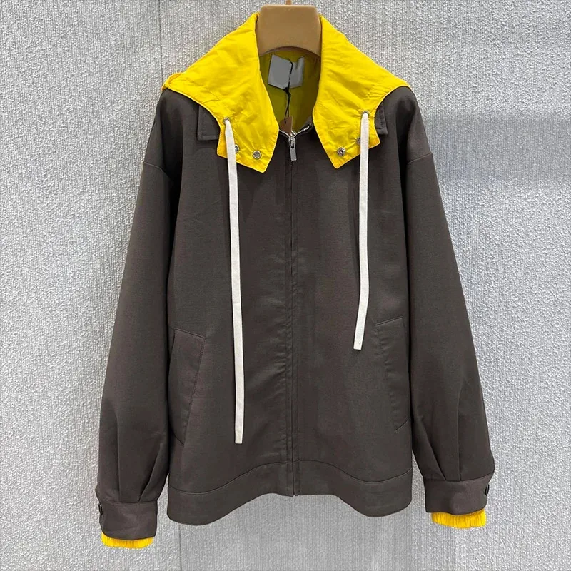 High quality Women's Patchwork Detachable Hooded Jacket Female Wool Loose Drop Shoulders Zip-Up Casual Coat Lady Autumn 2571461
High quality Women's Patchwork Detachable Hooded Jacket Female Wool Loose Drop Shoulders Zip-Up Casual Coat Lady Autumn 2571461