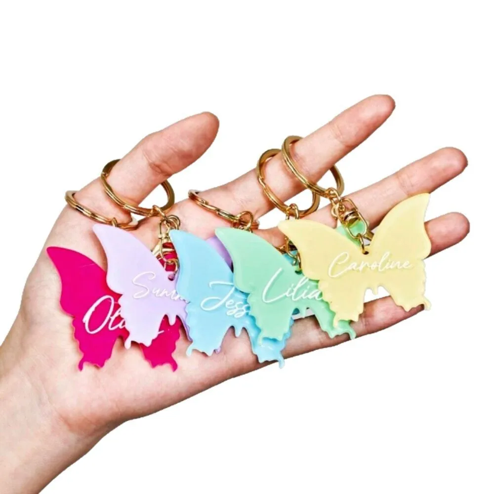 New Fashion Customized Name Acrylic Butterfly Shape Pendant Keychain Backpack Bag Personalized Name Label Key Chain Jewelry Gift
New Fashion Customized Name Acrylic Butterfly Shape Pendant Keychain Backpack Bag Personalized Name Label Key Chain Jewelry Gift