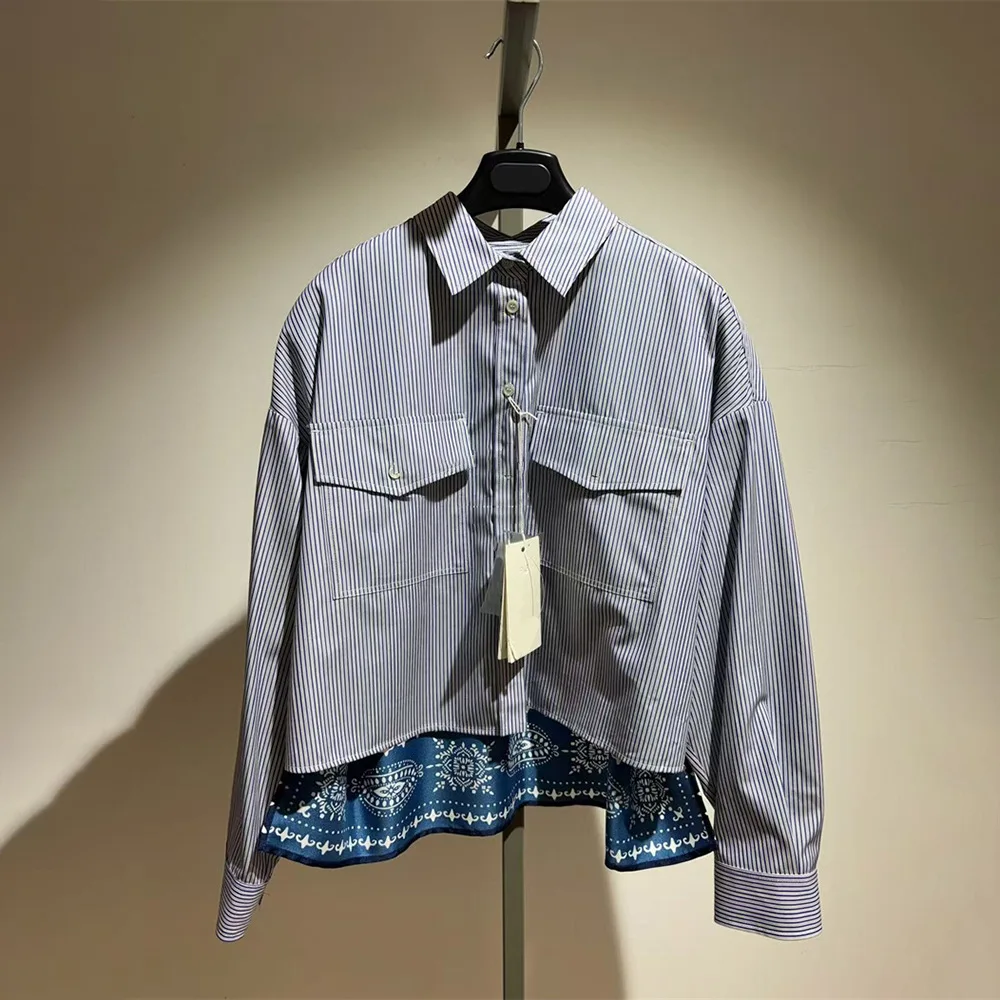 2025 New Autumn Stripe Lapel Patchwork Long Sleeve Shirt Women Loose Trendy Blouse Y2k
2025 New Autumn Stripe Lapel Patchwork Long Sleeve Shirt Women Loose Trendy Blouse Y2k