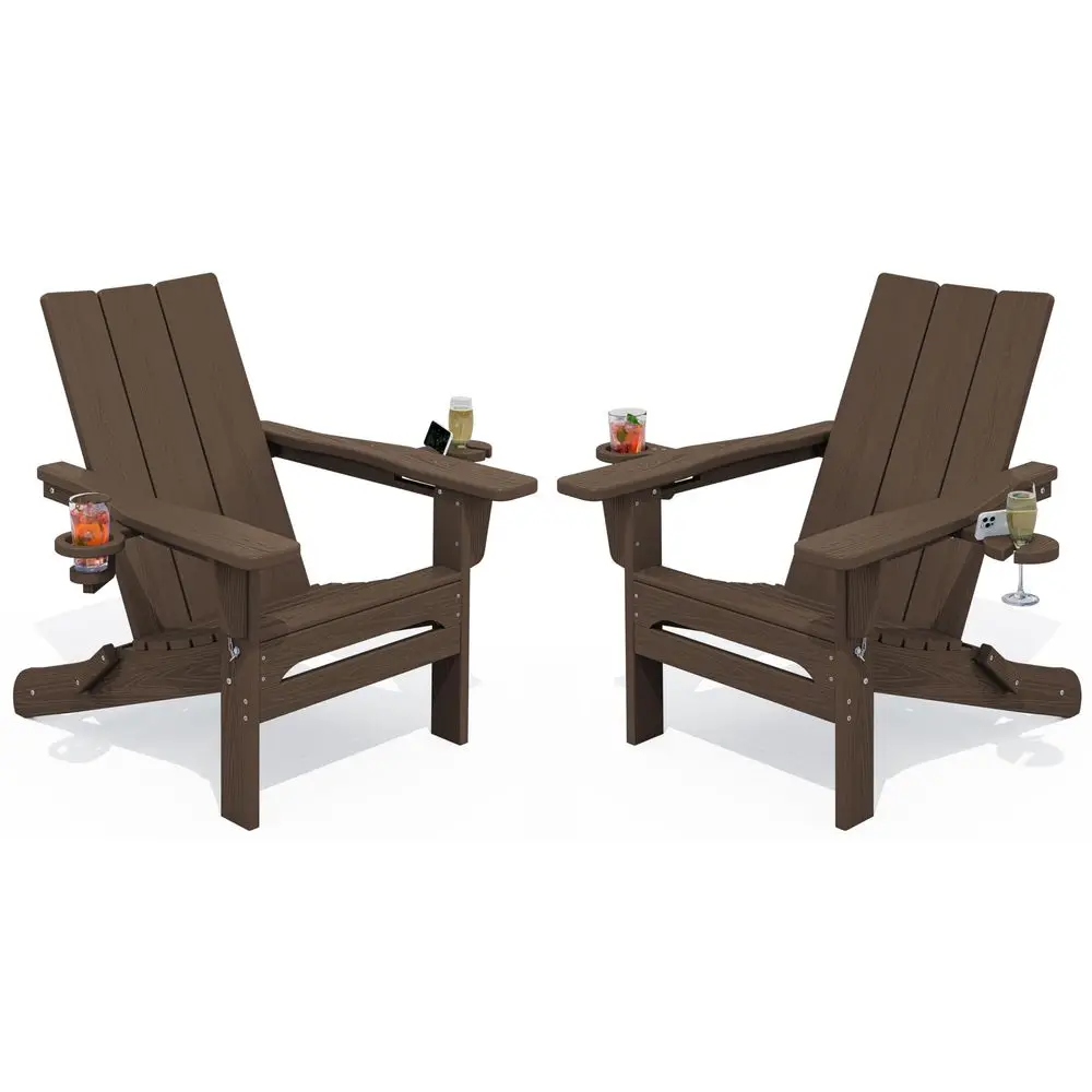 Modern Adirondack Chairs Set of 2, Folding Adirondack Chair with Cup Holders, Outdoor HDPE Adirondack Chair for Patio Lawn Gard
Modern Adirondack Chairs Set of 2, Folding Adirondack Chair with Cup Holders, Outdoor HDPE Adirondack Chair for Patio Lawn Gard