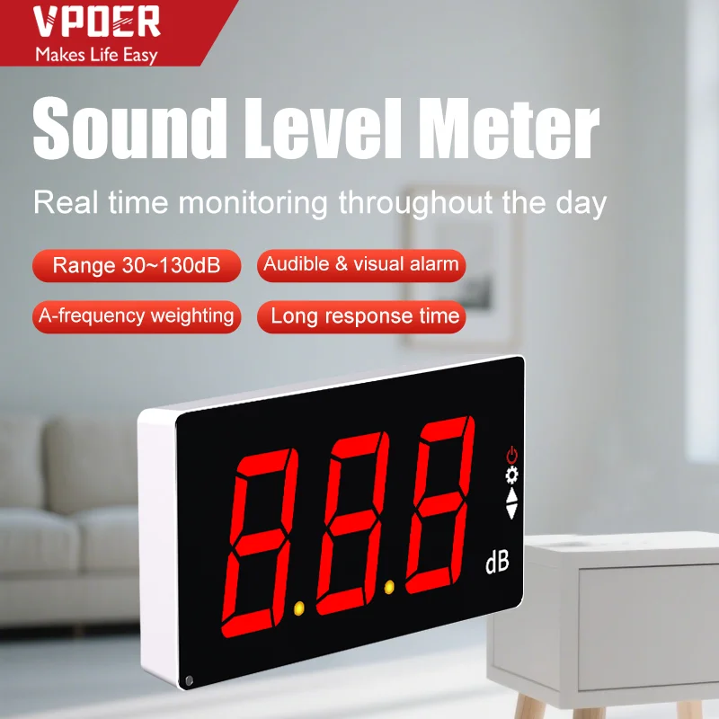 Digital Sound Noise Level Meter Noise Measuring Instrument 30-130 dB Indoor Wall Mounted Tester
Digital Sound Noise Level Meter Noise Measuring Instrument 30-130 dB Indoor Wall Mounted Tester