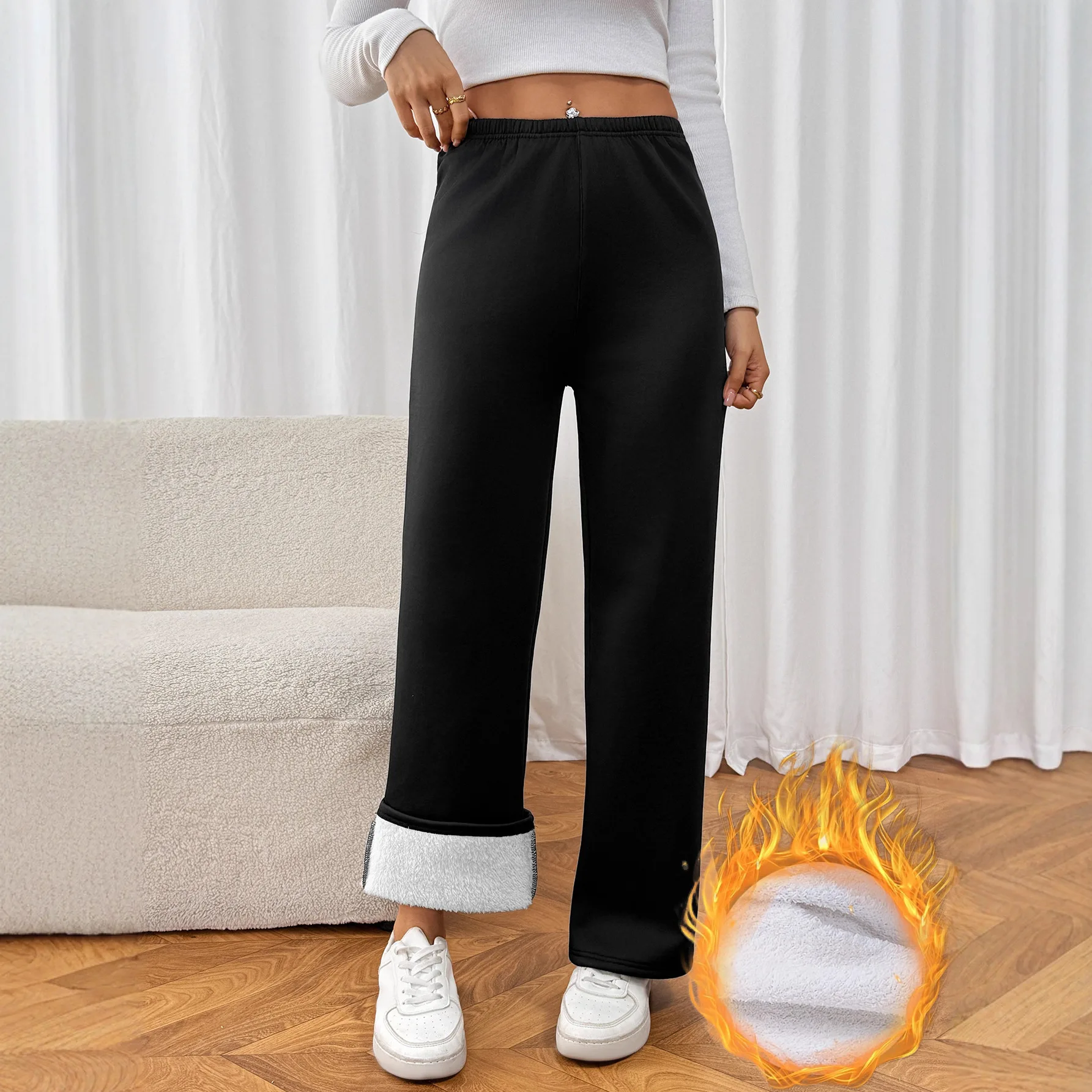 Autumn New Women's White Velvet Wide Leg Warm Pants Long Thermal Trousers Comfortable Polyester Blend Faion Ladies Bot
Autumn New Women's White Velvet Wide Leg Warm Pants Long Thermal Trousers Comfortable Polyester Blend Faion Ladies Bot