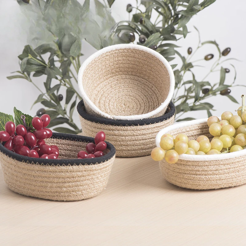 Hand-woven Hemp Rope Storage Basket Round Cosmetics Jewelry Desktop Sundries Storage Cotton Rope Toy Storage Basket
Hand-woven Hemp Rope Storage Basket Round Cosmetics Jewelry Desktop Sundries Storage Cotton Rope Toy Storage Basket