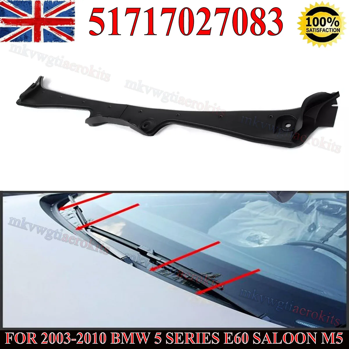 Magickit Car Front Windshield Scuttle Panel For BMW 5 Series E60 E61 2003-2010 Wiper Cowl Grille Vent Water Deflector Body Kits
Magickit Car Front Windshield Scuttle Panel For BMW 5 Series E60 E61 2003-2010 Wiper Cowl Grille Vent Water Deflector Body Kits
