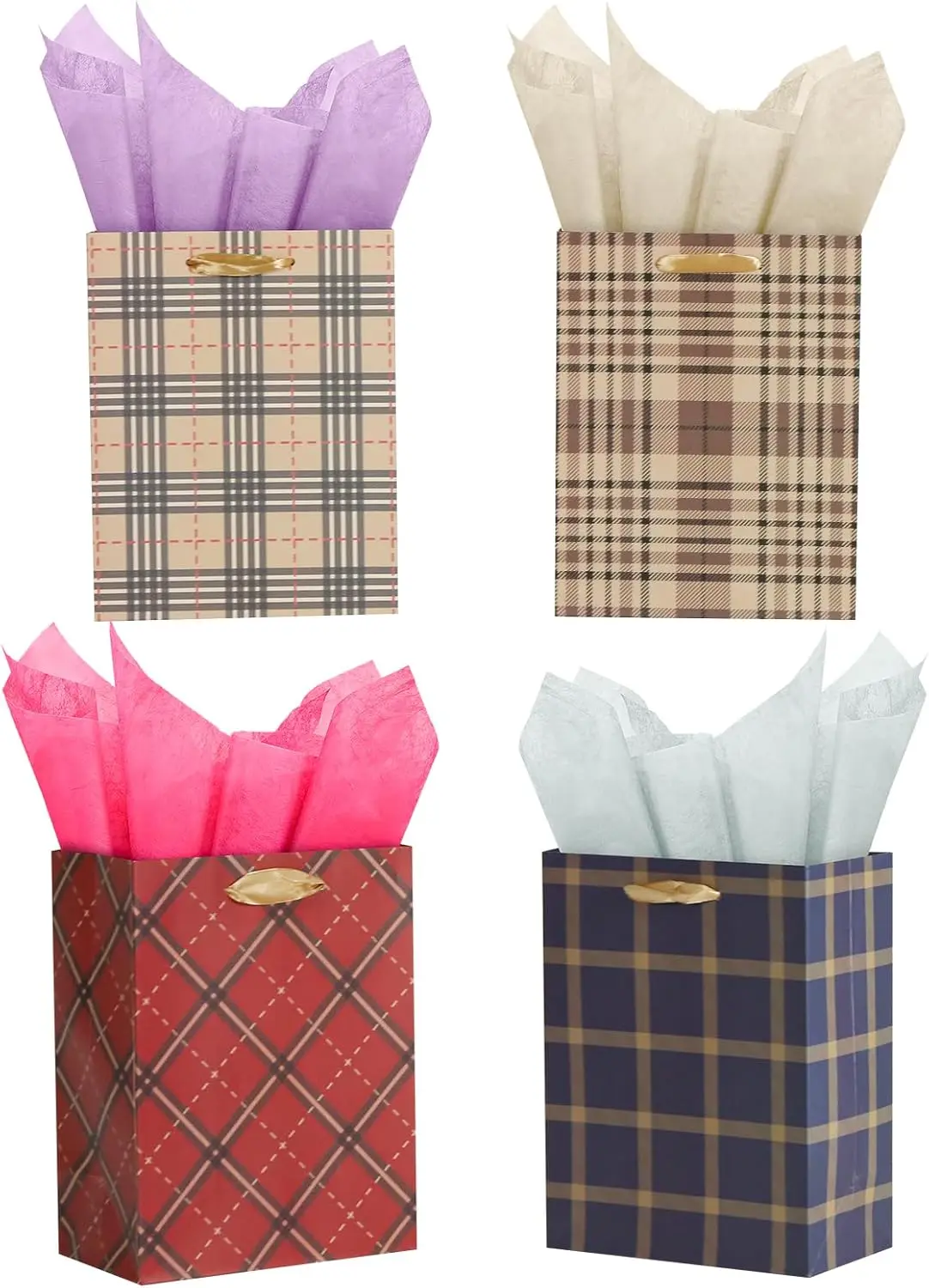 9” Small Gift Bag, Plaid Gift Bag with Tissue Paper for Baby Showers, Birthdays, Weddings, Holiday Gifts, 7' W x 9' H x 4' D, 4
9” Small Gift Bag, Plaid Gift Bag with Tissue Paper for Baby Showers, Birthdays, Weddings, Holiday Gifts, 7' W x 9' H x 4' D, 4