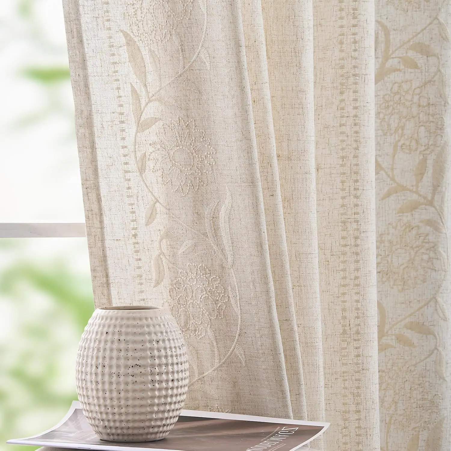 Linen Curtains 108 Inches Long for Bedroom Embroidered Floral Window Panels Light Filtering Farmhouse Decor 2 Panels
Linen Curtains 108 Inches Long for Bedroom Embroidered Floral Window Panels Light Filtering Farmhouse Decor 2 Panels