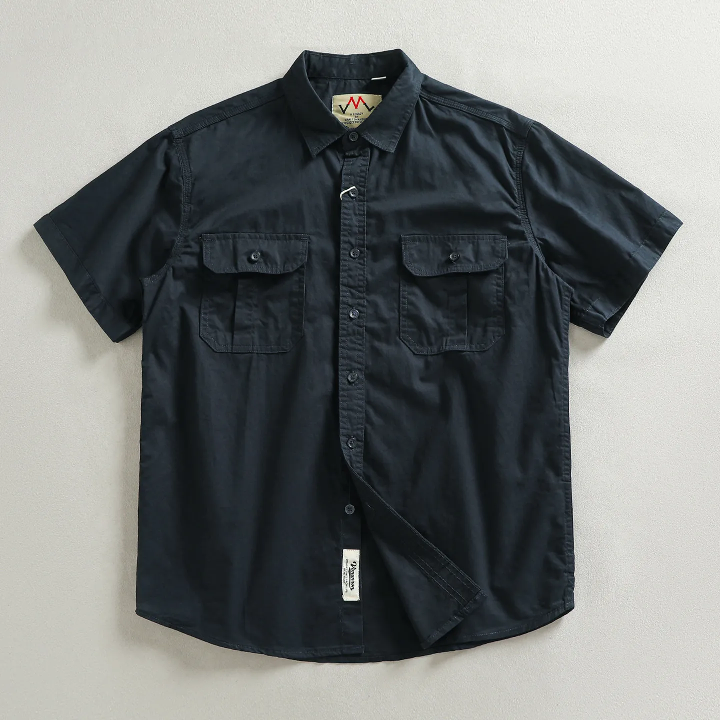 V68# Summer New American Retro Woven Short-Sleeve Turn-down Collar Double Pocket Shirt Men's 100% Cotton Washed Casual Blouses
V68# Summer New American Retro Woven Short-Sleeve Turn-down Collar Double Pocket Shirt Men's 100% Cotton Washed Casual Blouses