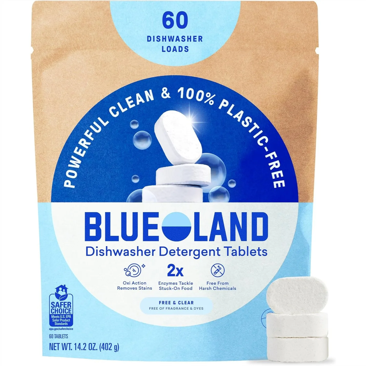 Dishwasher Detergent Tablets, 60 Count, Plastic-Free Dishwashing Pods, Cuts Grease & Stuck-On Food for Streak-Free Shine
Dishwasher Detergent Tablets, 60 Count, Plastic-Free Dishwashing Pods, Cuts Grease & Stuck-On Food for Streak-Free Shine