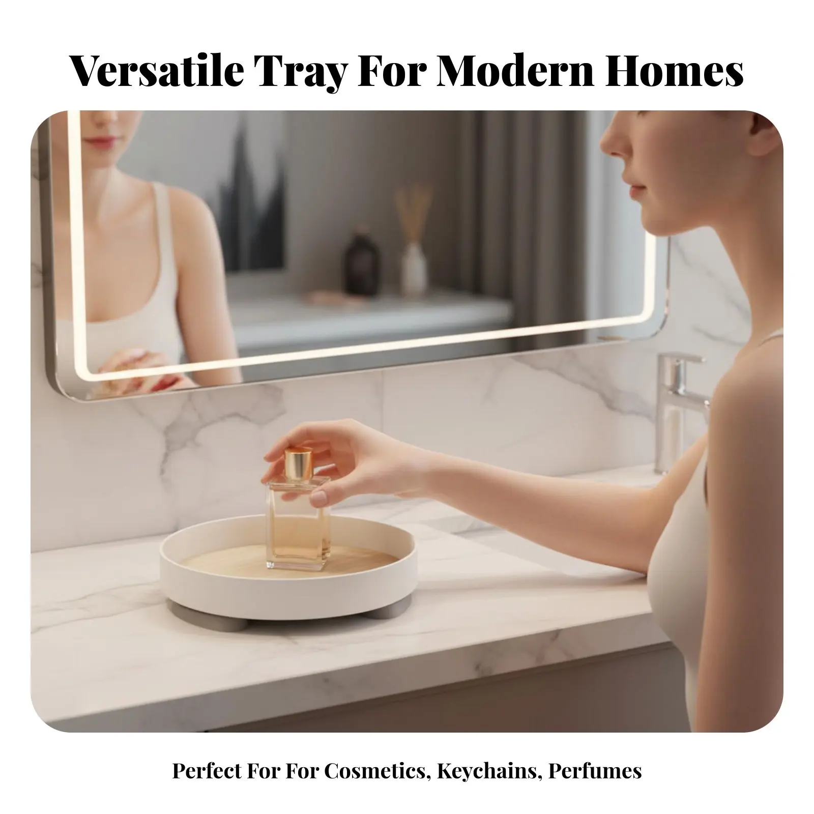 Round Pedestal Tray Multifunctional Round Decorative Platter Versatile Easy to Clean for Vanity
Round Pedestal Tray Multifunctional Round Decorative Platter Versatile Easy to Clean for Vanity