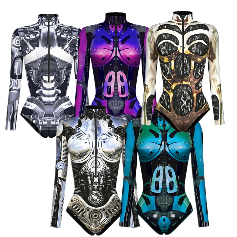 Carnival Robot Armor Zentai 3D Digital Print Jumpsuit Cosplay Costume Women Zipper Halloween Party Bodysuit
Carnival Robot Armor Zentai 3D Digital Print Jumpsuit Cosplay Costume Women Zipper Halloween Party Bodysuit