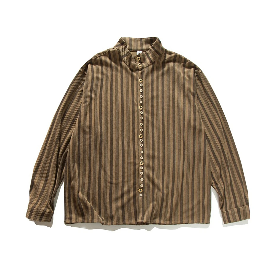 Vintage Corduroy Striped Shirts Mens Streetwear Harajuku Long Sleeve Shirt Men Oversized Button Design Loose Casual Blouse Coats
Vintage Corduroy Striped Shirts Mens Streetwear Harajuku Long Sleeve Shirt Men Oversized Button Design Loose Casual Blouse Coats