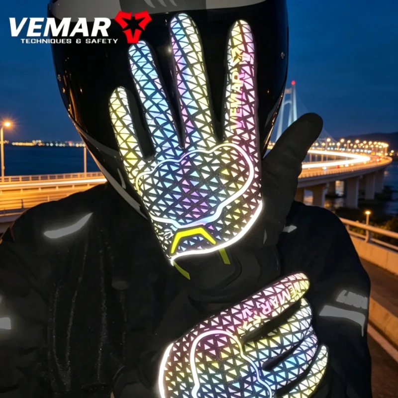 New VEMAR Bright Reflective Motorcycle Gloves High Visibility Summer TPU Protective Touchscreen Motocross Bike Riding Gloves
New VEMAR Bright Reflective Motorcycle Gloves High Visibility Summer TPU Protective Touchscreen Motocross Bike Riding Gloves
