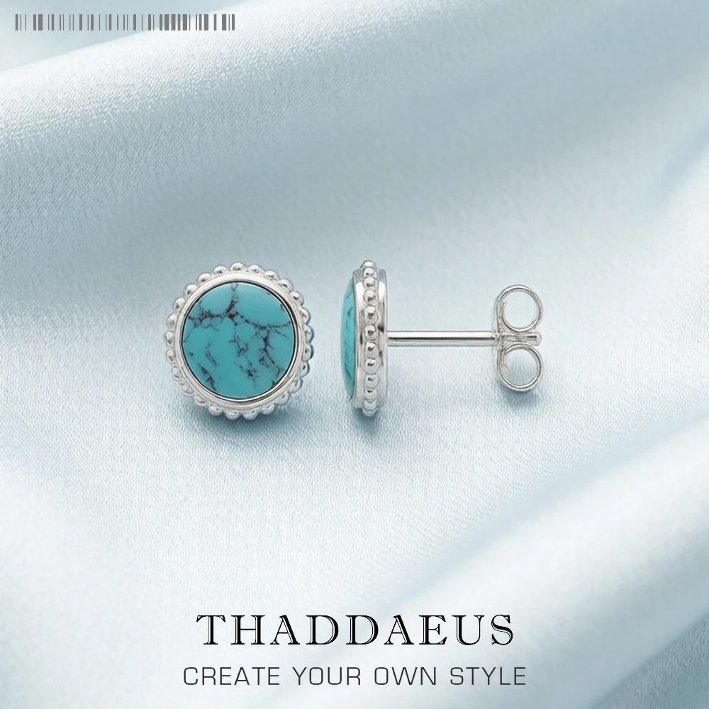 Ear Studs Round Turquoise Flower Europe Bohemia Jewerly For Women New Gift In Pure 925 Sterling Silver
Ear Studs Round Turquoise Flower Europe Bohemia Jewerly For Women New Gift In Pure 925 Sterling Silver