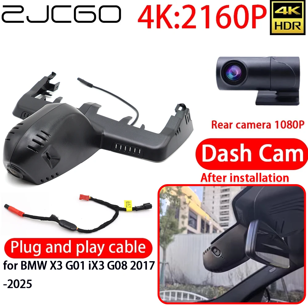 ZJCGO 4K Car DVR Dash Cam Wifi Front Rear Sony Lens Recording Camera 24h Monitor Plug and Play for BMW X3 G01 iX3 G08 2017-2025
ZJCGO 4K Car DVR Dash Cam Wifi Front Rear Sony Lens Recording Camera 24h Monitor Plug and Play for BMW X3 G01 iX3 G08 2017-2025