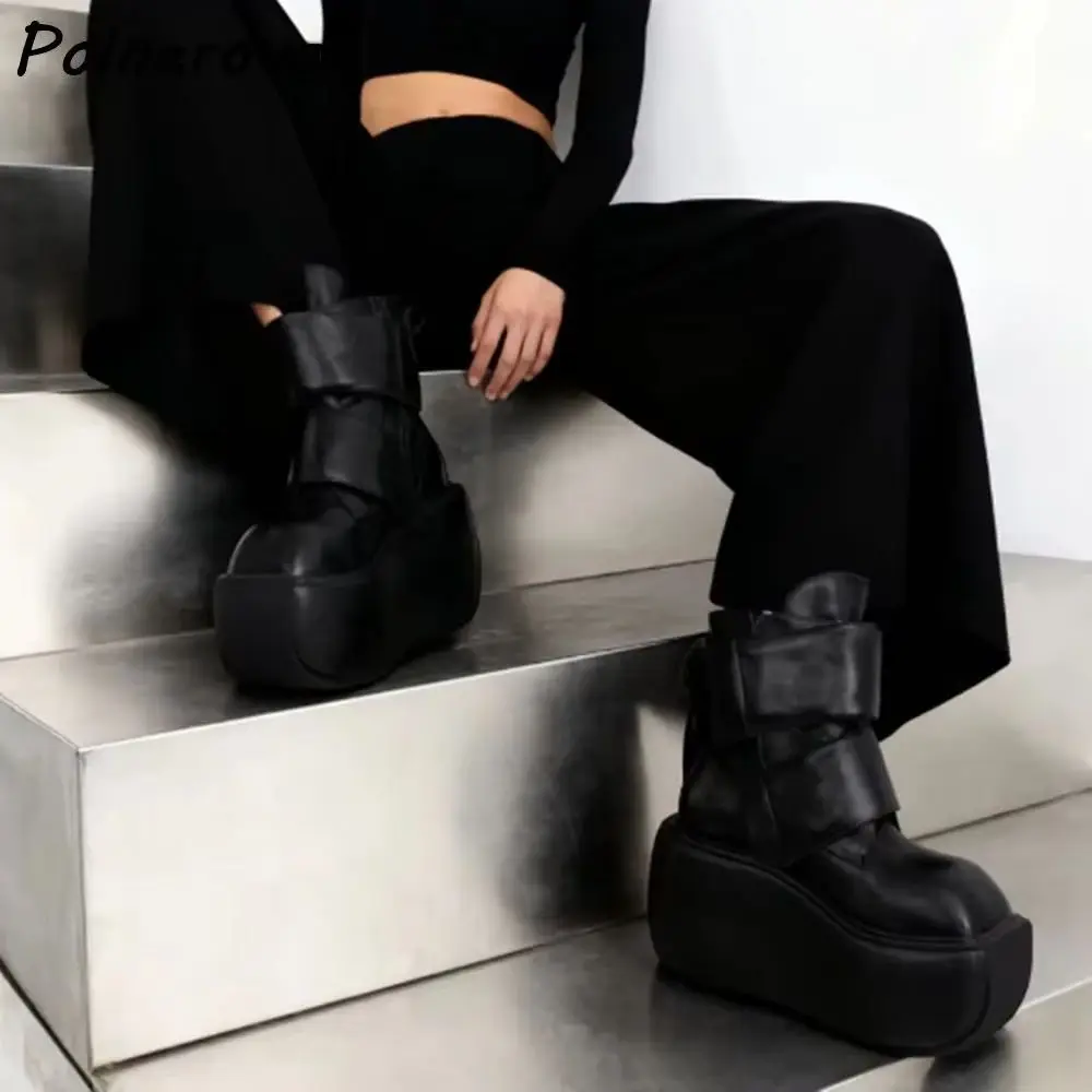 Solid Black Platform Ankle Boots Winter Warm Wedges Square Toe Warm Hook&loops Shoes Street Style Women's Fashion Concise Shoes
Solid Black Platform Ankle Boots Winter Warm Wedges Square Toe Warm Hook&loops Shoes Street Style Women's Fashion Concise Shoes
