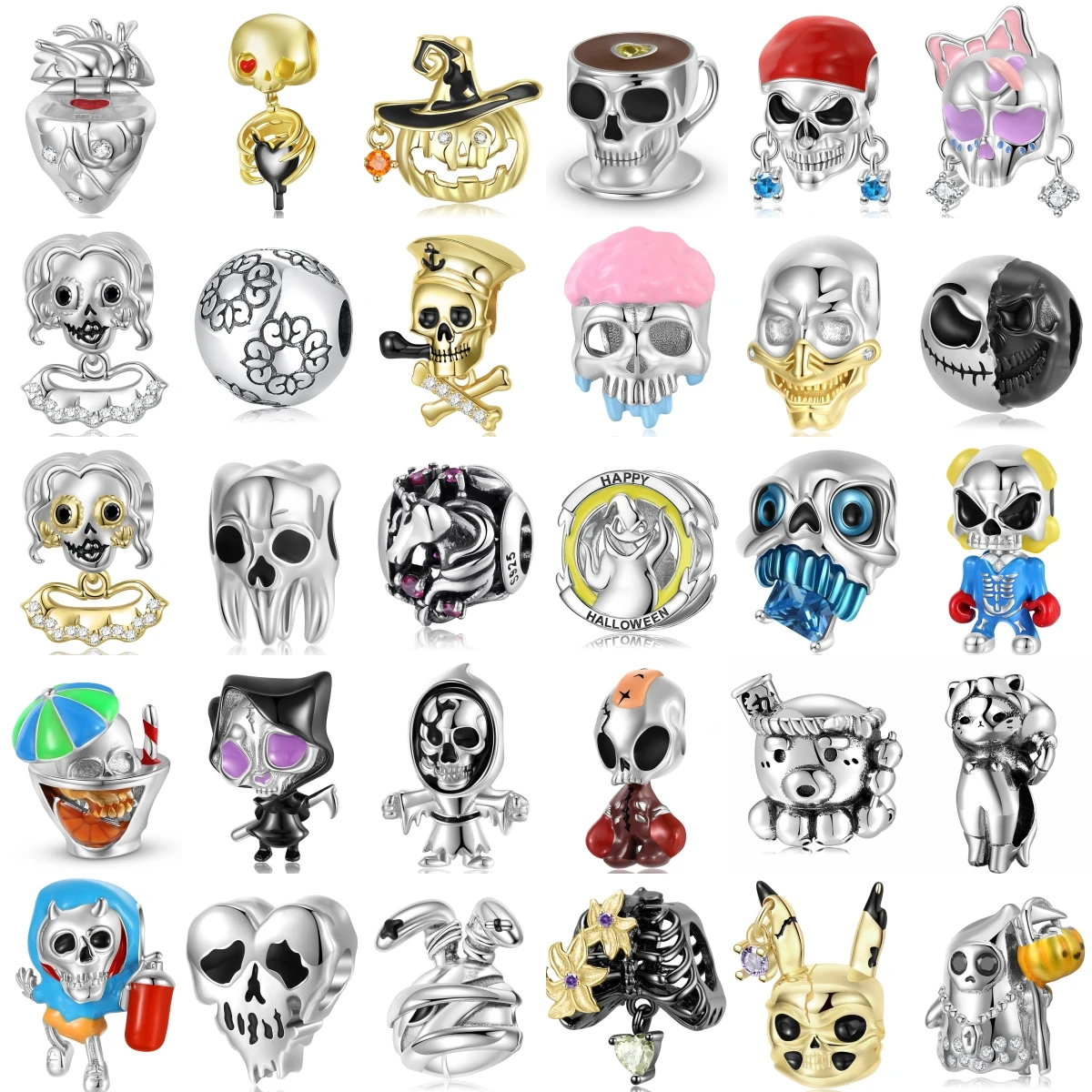 925 Sterling Silver Halloween Skeleton Pirates Boys Girls Coffee Cup Charm Gift Fit Original Bracelet Diy Jewelry Accessories
925 Sterling Silver Halloween Skeleton Pirates Boys Girls Coffee Cup Charm Gift Fit Original Bracelet Diy Jewelry Accessories