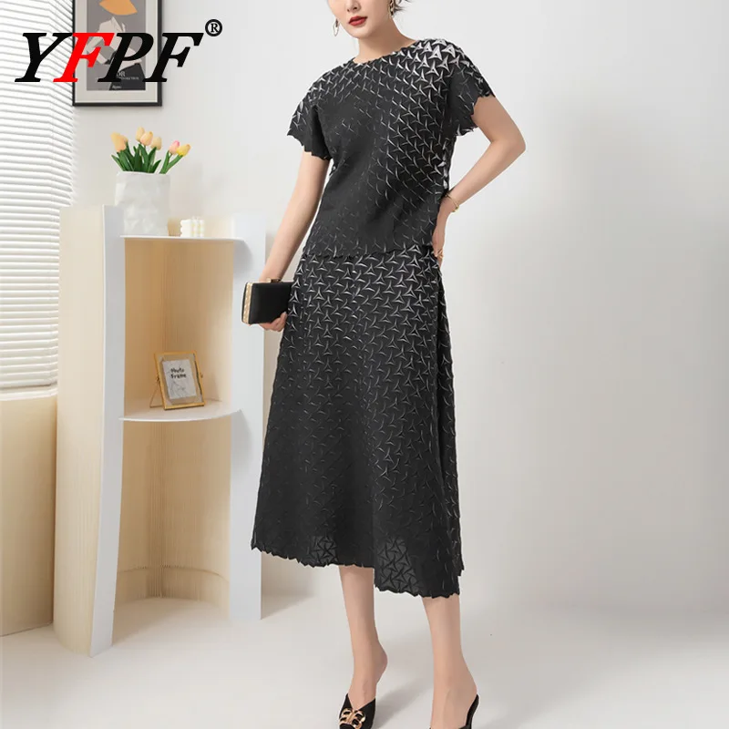 YFPF Summer Casual Pleated Design Print Set For Women Short Sleeve Tops + A Line Long Skirt Fashion 2025 New Clothing 3A383
YFPF Summer Casual Pleated Design Print Set For Women Short Sleeve Tops + A Line Long Skirt Fashion 2025 New Clothing 3A383