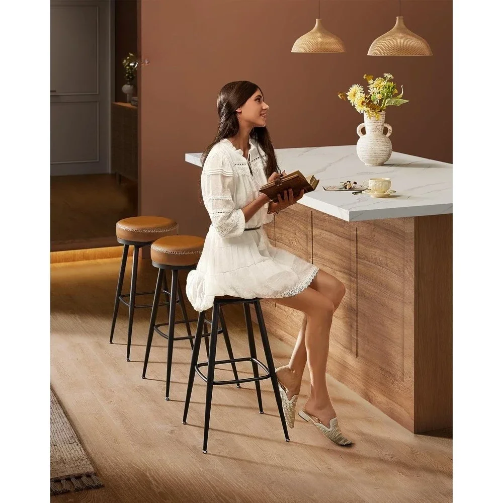 30-Inch Swivel Bar Stools Set of 2, Bars Height Backless Bar Stools, Synthetic Leather with Stitching, Bars Stoolss
30-Inch Swivel Bar Stools Set of 2, Bars Height Backless Bar Stools, Synthetic Leather with Stitching, Bars Stoolss