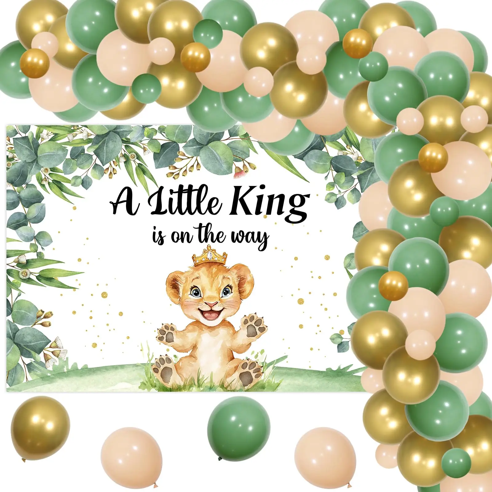 Sursurprise Lion Baby Shower Decoration, A Little King Is on The Way Backdrop Banner Balloon Garland Arch Kit for
Sursurprise Lion Baby Shower Decoration, A Little King Is on The Way Backdrop Banner Balloon Garland Arch Kit for