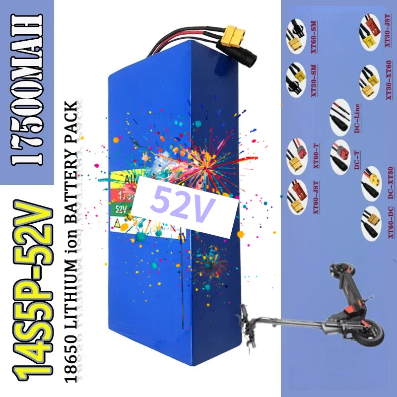 14S5P battery pack 52V battery 17.5AH 18650 Lithium Battery With BMS For 1500W Electric Scooters, Mountain Bikes
14S5P battery pack 52V battery 17.5AH 18650 Lithium Battery With BMS For 1500W Electric Scooters, Mountain Bikes