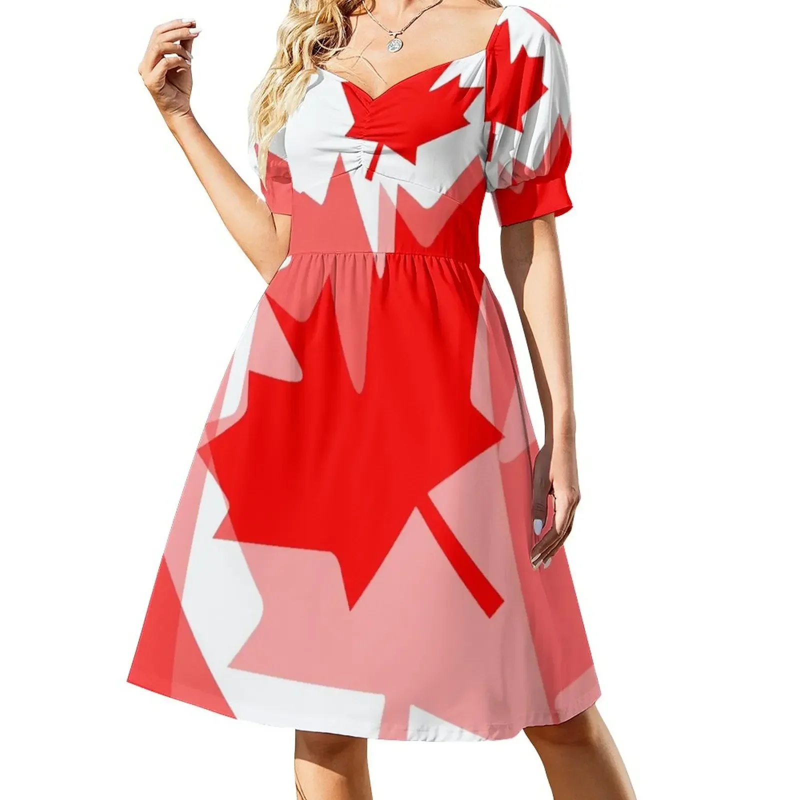 A Canadian Flag Wave Short-Sleeved Dress elegant chic women dresses promotion Women's skirt women party dresses Dress
A Canadian Flag Wave Short-Sleeved Dress elegant chic women dresses promotion Women's skirt women party dresses Dress