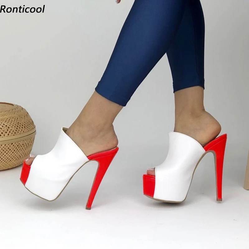 Ronticool новые стильные женские босоножки на платформе-мюли, пикантные туфли на шпильке с открытым носком, красные, фуксия, белые, черные туфли для вечеринок, размер США 5-20
Ronticool новые стильные женские босоножки на платформе-мюли, пикантные туфли на шпильке с открытым носком, красные, фуксия, белые, черные туфли для вечеринок, размер США 5-20