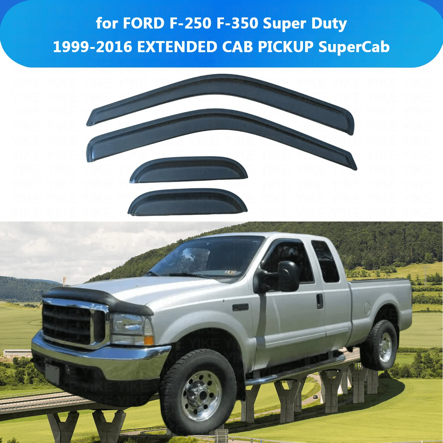 for FORD F-250 F-350 Super Duty 1999 2000-2016 EXTENDED CAB PICKUP SuperCab Wind Rain Guard Accessories Outside-Mount Tape On
for FORD F-250 F-350 Super Duty 1999 2000-2016 EXTENDED CAB PICKUP SuperCab Wind Rain Guard Accessories Outside-Mount Tape On