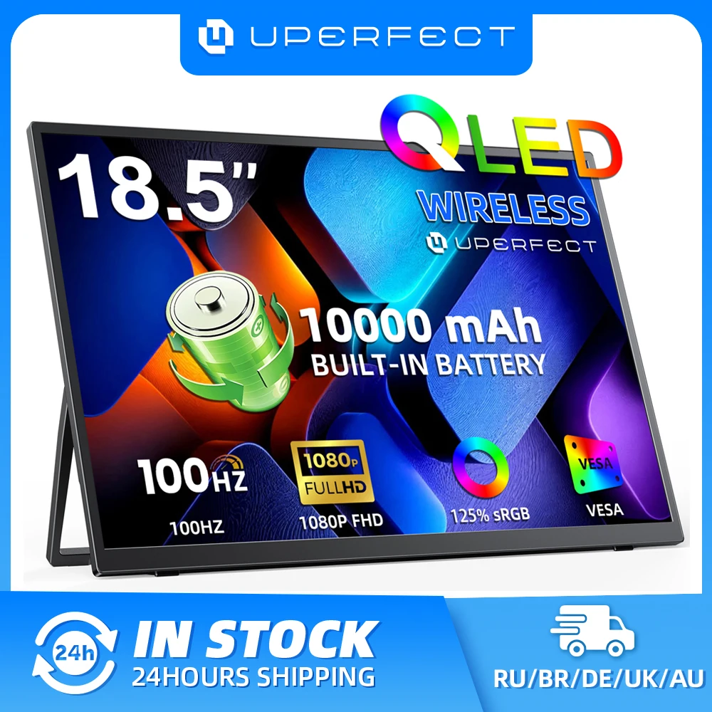 UPERFECT 18.5" QLED Wireless Portable Monitor 1080P Built-in 10000mAh Battery Auto Rotation External Travel Screen for Laptop
UPERFECT 18.5" QLED Wireless Portable Monitor 1080P Built-in 10000mAh Battery Auto Rotation External Travel Screen for Laptop