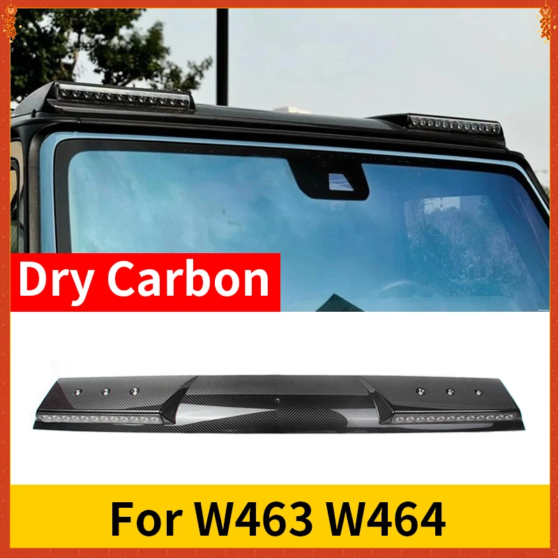 For BENZ W463 W464 G350 G400 G500 G63 G65 Real Dry Carbon Fiber 08-2022 Front Roof Wing Lip Spoiler With 2 LED Lamp Accessories
For BENZ W463 W464 G350 G400 G500 G63 G65 Real Dry Carbon Fiber 08-2022 Front Roof Wing Lip Spoiler With 2 LED Lamp Accessories
