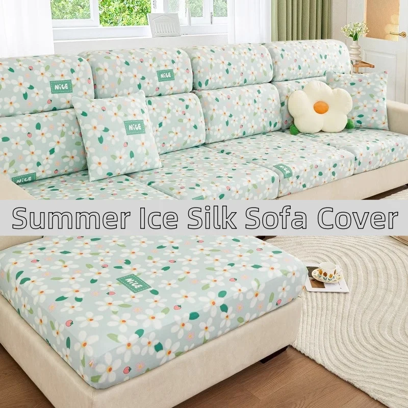 Self-cooling Ice Silk Sofa Cover Summer Elastic Polyester Couch Cushion Slipcovers Full-coverage Non-slip Chaise Lounge Covers
Self-cooling Ice Silk Sofa Cover Summer Elastic Polyester Couch Cushion Slipcovers Full-coverage Non-slip Chaise Lounge Covers