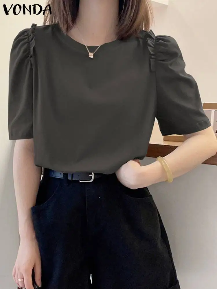 VONDA Elegant Blouse 2024 Summer Women Casual Solid Color Shirts Tunic Tops Loose Short Sleeve Loose Ruffled Blusas Femininas
VONDA Elegant Blouse 2024 Summer Women Casual Solid Color Shirts Tunic Tops Loose Short Sleeve Loose Ruffled Blusas Femininas
