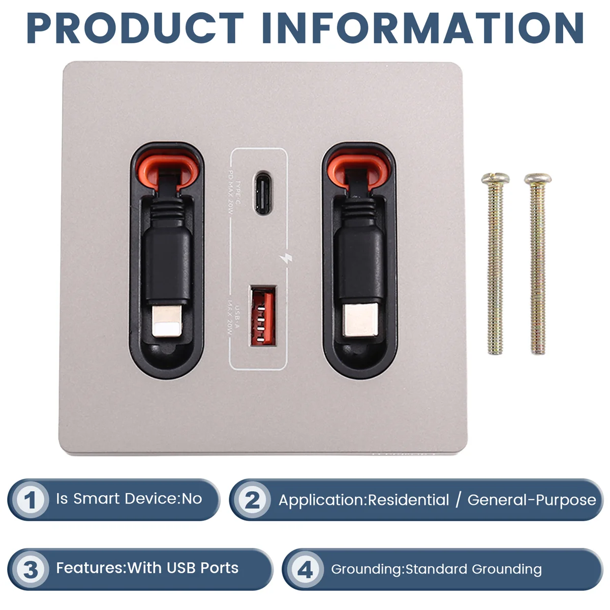 A25I Универсальная настенная панель мощностью 12 Вт с выдвижным зарядным кабелем USB-A USB-C, розетка для зарядки мобильного телефона и планшета типа C
A25I Универсальная настенная панель мощностью 12 Вт с выдвижным зарядным кабелем USB-A USB-C, розетка для зарядки мобильного телефона и планшета типа C