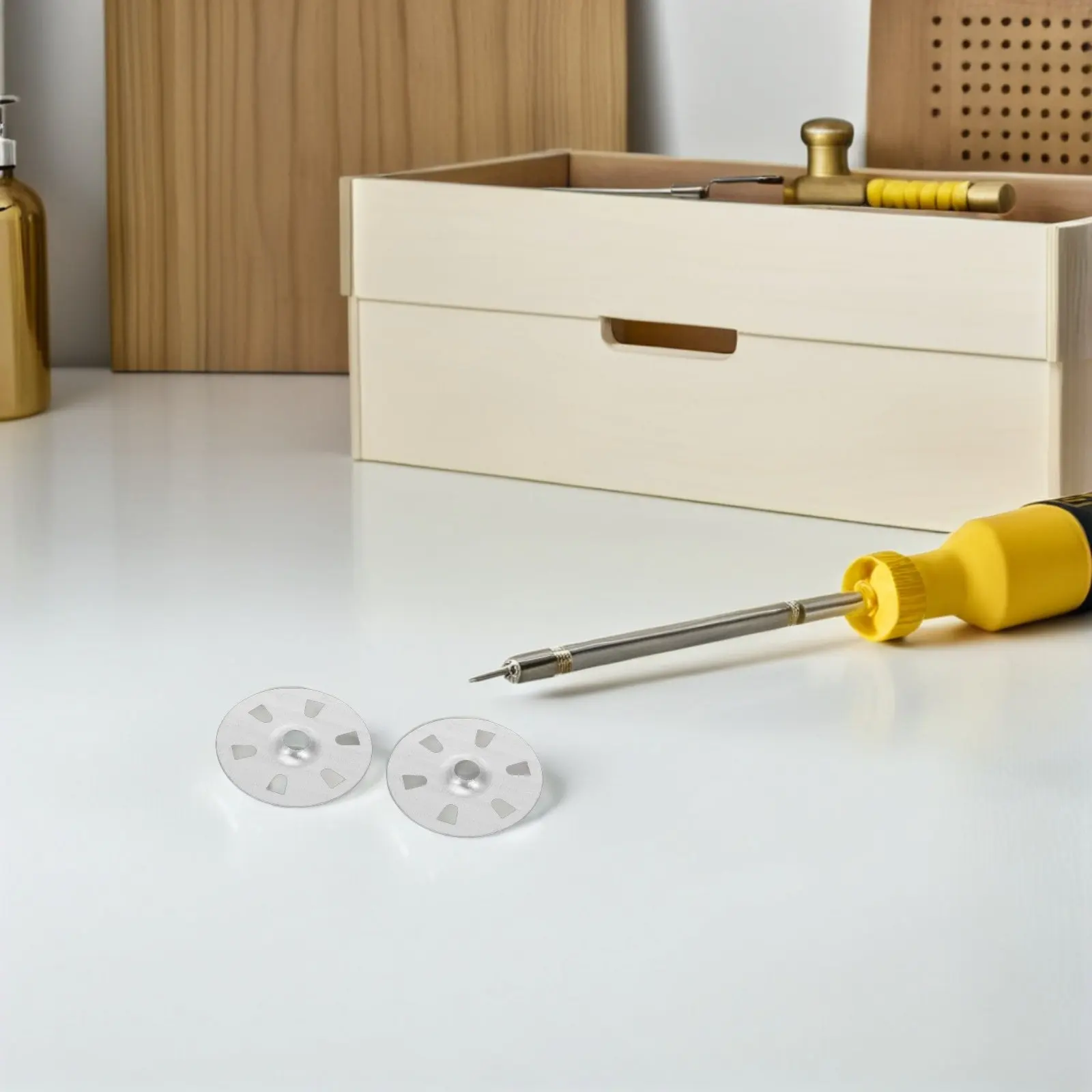 500Pcs High-Strength Metal Insulation Washer Six-Hole Four-Prong Design for Foam Board Securing Insulation Panels Fastening Disc
500Pcs High-Strength Metal Insulation Washer Six-Hole Four-Prong Design for Foam Board Securing Insulation Panels Fastening Disc