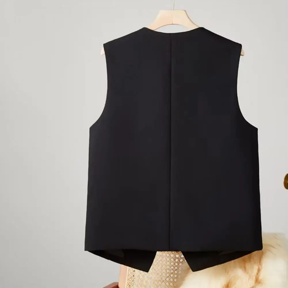 Formal Suit Jacket Business Wear Waistcoat Elegant Women's V Neck Business Vest Sleeveless Solid Color Waistcoat Single-breasted
Formal Suit Jacket Business Wear Waistcoat Elegant Women's V Neck Business Vest Sleeveless Solid Color Waistcoat Single-breasted