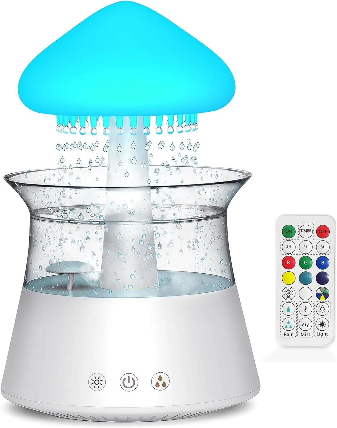 Cloud Humidifier with Remote, Rainfall Lamp & White Noise for Bedroom Desk
Cloud Humidifier with Remote, Rainfall Lamp & White Noise for Bedroom Desk