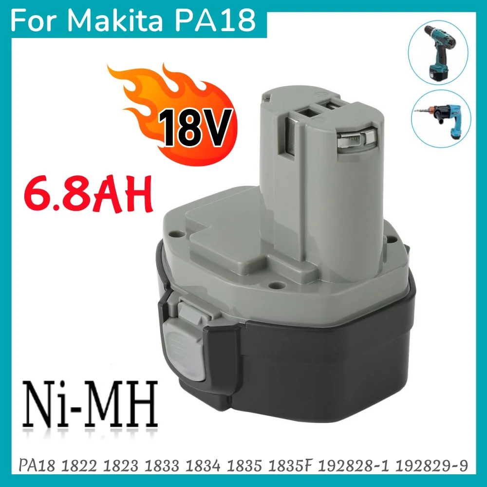 18V 6.8Ah Ni-MH Replacement Rechargeable Battery for Makita Power Tools 1823 1833 1834 1835 PA18 8443D 6343D 4334D 192828-1
18V 6.8Ah Ni-MH Replacement Rechargeable Battery for Makita Power Tools 1823 1833 1834 1835 PA18 8443D 6343D 4334D 192828-1