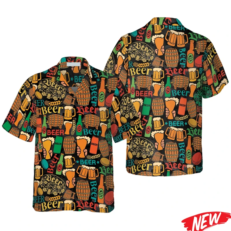Funny Beer Pattern Hawaiian Shirt For Men Spring Summer Street Lapel Short Sleeve Shirts 3d Printed Beer Lovers Button Shirt
Funny Beer Pattern Hawaiian Shirt For Men Spring Summer Street Lapel Short Sleeve Shirts 3d Printed Beer Lovers Button Shirt