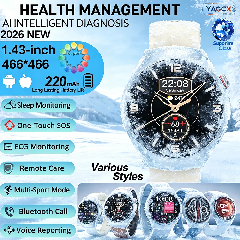 ECG PPG Health Smartwatch 2026 Men Women Wireless Call Blood Pressure Lipids Uric Acid Professional Grade Health Tracking Watch
ECG PPG Health Smartwatch 2026 Men Women Wireless Call Blood Pressure Lipids Uric Acid Professional Grade Health Tracking Watch