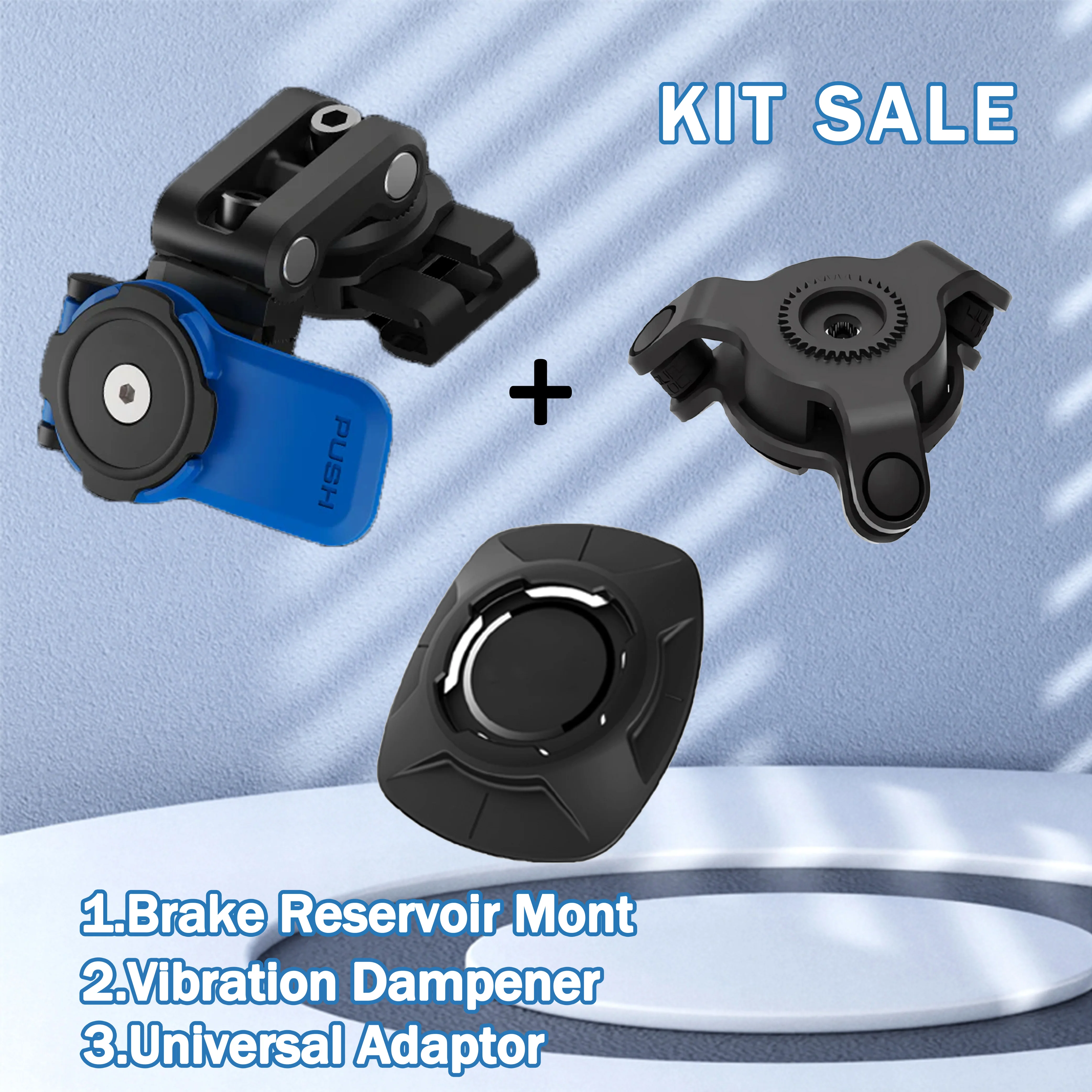 Motorcycle Phone Mount Kit-Brake Reservoir Mont+Vibration Dampener+Universal Adaptor
Motorcycle Phone Mount Kit-Brake Reservoir Mont+Vibration Dampener+Universal Adaptor