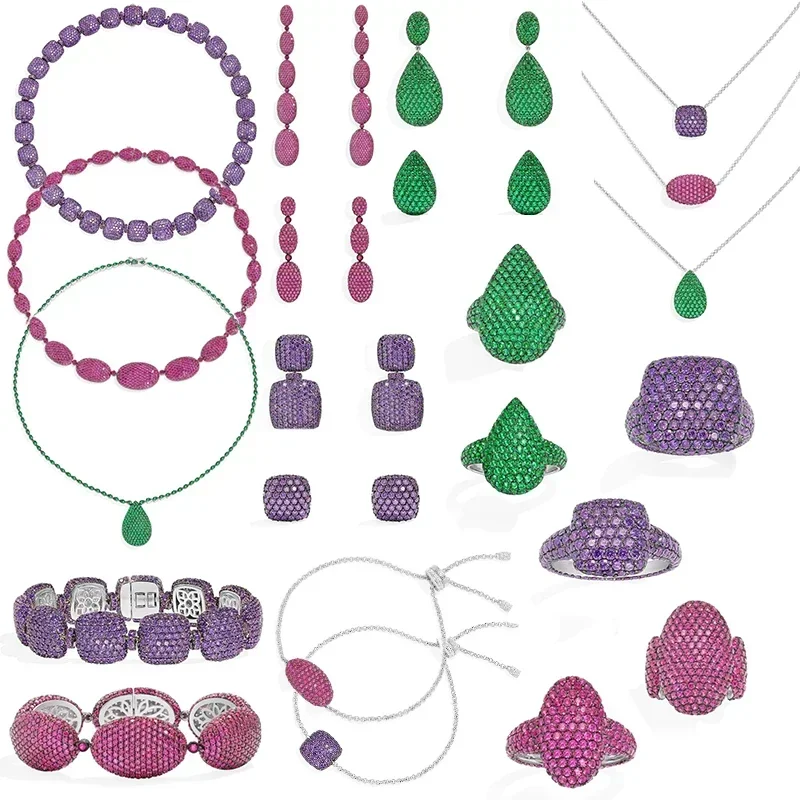 RP 925 Silver December 2023 New Magenta Green Purple Diamond Earrings Necklace Bracelet Ring For Women Luxury Designer Jewelry
RP 925 Silver December 2023 New Magenta Green Purple Diamond Earrings Necklace Bracelet Ring For Women Luxury Designer Jewelry