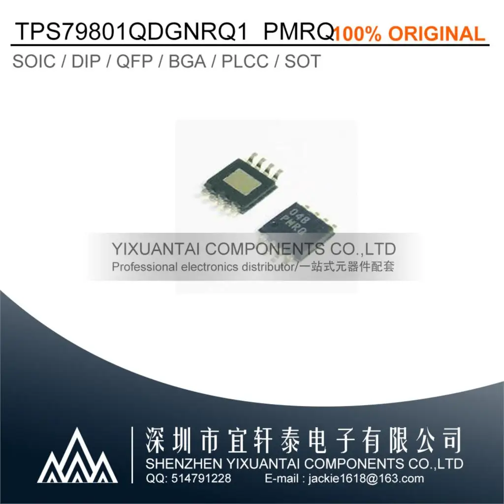 10 шт./партия TPS79801QDGNRQ1 TPS79801QDGNR TPS79801 IC REG LIN POS ADJ 50MA 8hvssop маркировка: PMRQ новый оригинальный
10 шт./партия TPS79801QDGNRQ1 TPS79801QDGNR TPS79801 IC REG LIN POS ADJ 50MA 8hvssop маркировка: PMRQ новый оригинальный