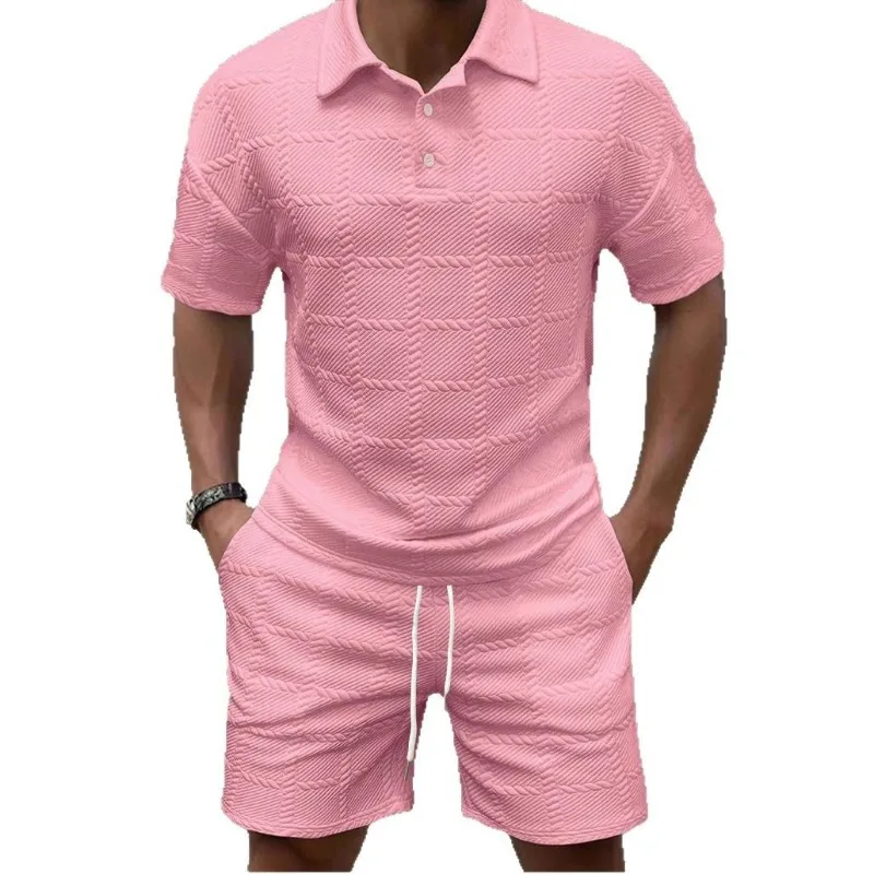 Men's Solid Color Textured Polo Shirt Shorts Set Casual Summer Outfit
Men's Solid Color Textured Polo Shirt Shorts Set Casual Summer Outfit