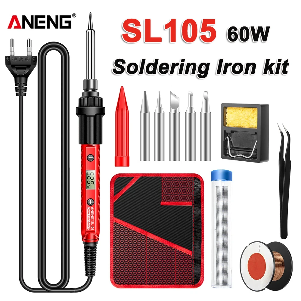 ANENG SL105 Electric Soldering Iron Adjustable Temperature Welding Equipment 110V240V US/EU Plug Repair Tool soldering Iron kit
ANENG SL105 Electric Soldering Iron Adjustable Temperature Welding Equipment 110V240V US/EU Plug Repair Tool soldering Iron kit