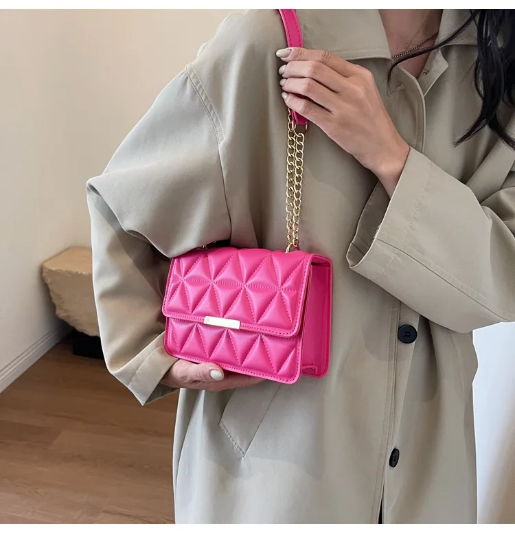 Women Quilted Chain Crossbody Bag Fashion Small Square Shoulder Purse Multi Color Casual Daily Handbag Women Quilted Chain Crossbody Bag Fashion Small Square Shoulder Purse Multi Color Casual Daily Handbag