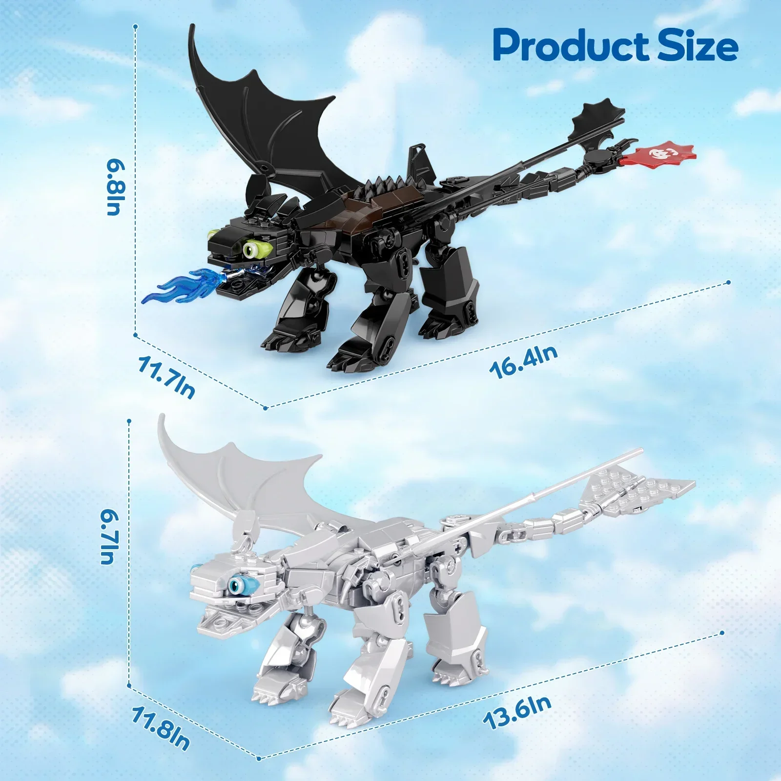 MOC Dragons Figures Model Building Block Set Black Dragon Doll White Dragon Bricks Toy Kids Puzzle Toys Gift
MOC Dragons Figures Model Building Block Set Black Dragon Doll White Dragon Bricks Toy Kids Puzzle Toys Gift