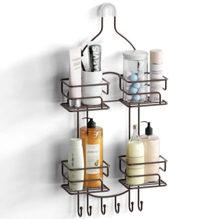 Shower Caddy Organizer Hanging Over Head, Bathroom Shower Rack Hanger with Hooks for Razors
Shower Caddy Organizer Hanging Over Head, Bathroom Shower Rack Hanger with Hooks for Razors