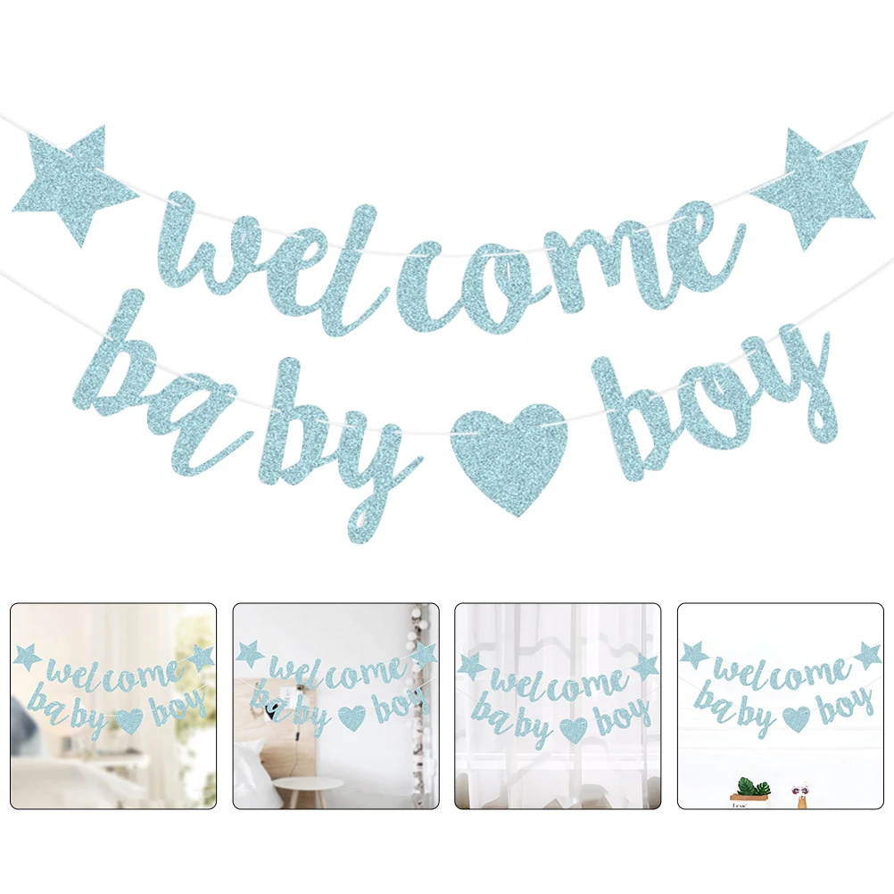 Baby Gender Reveal Banner Welcome Sky Blue Glitter Pentagram Girl Boy Banner Garlands Shower Flags Gifts
Baby Gender Reveal Banner Welcome Sky Blue Glitter Pentagram Girl Boy Banner Garlands Shower Flags Gifts